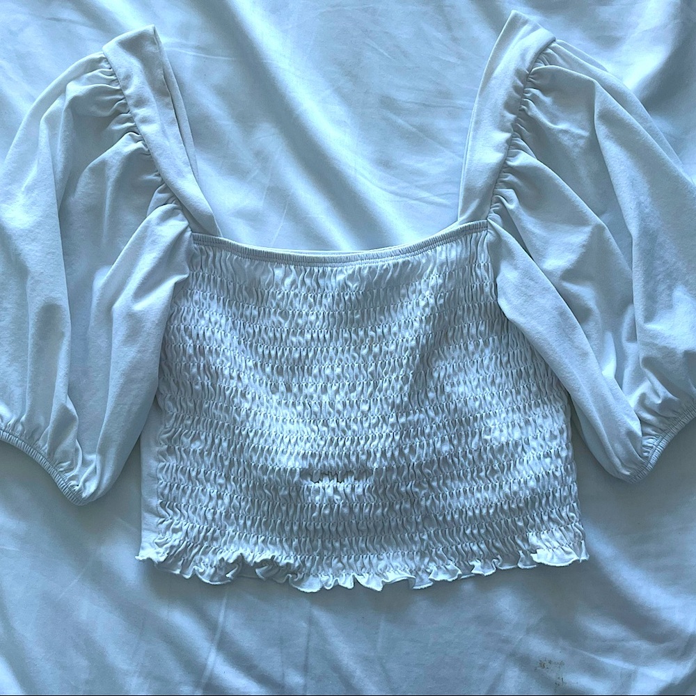Top shop Shirred Short Sleeve Top